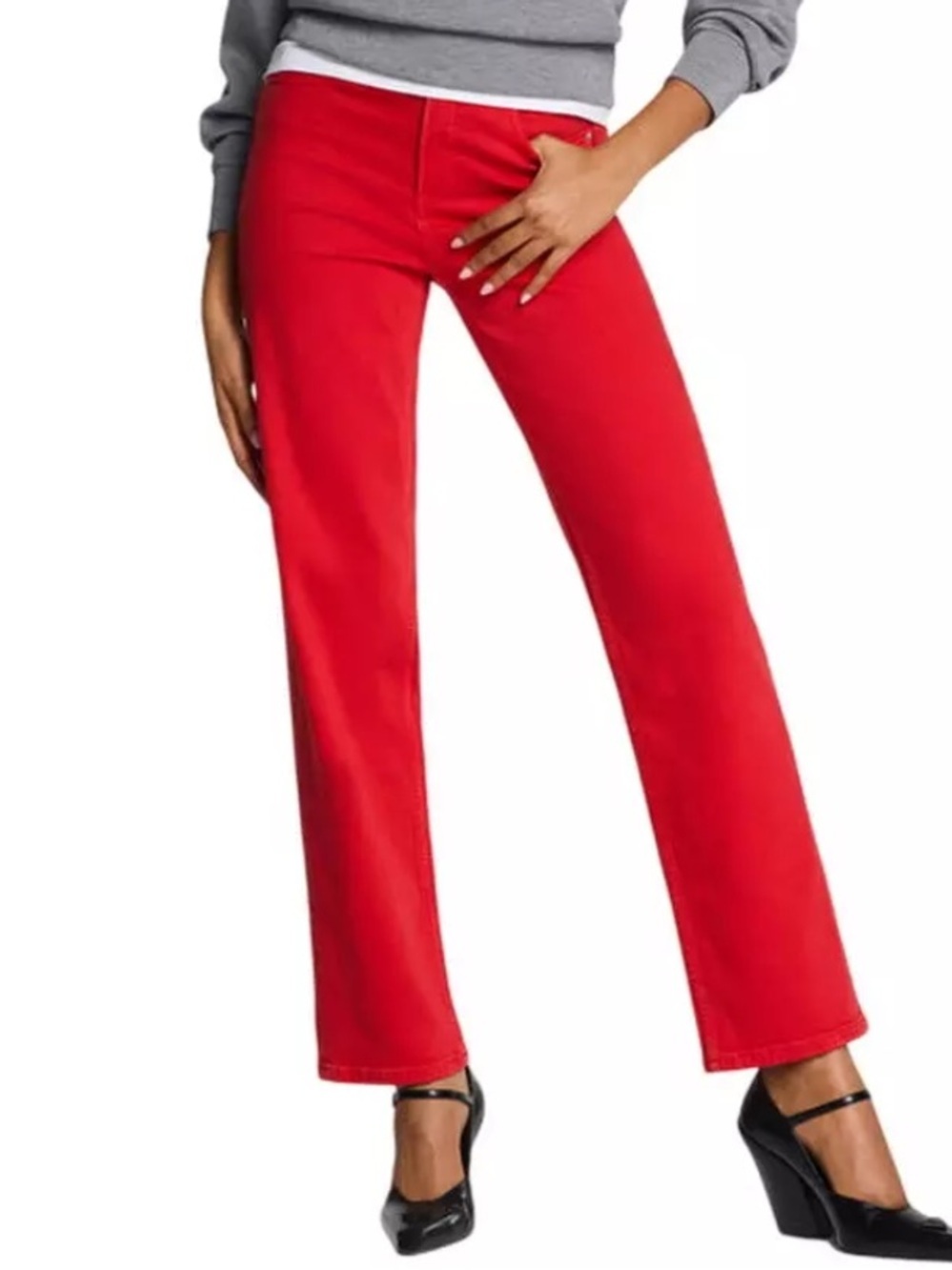 Spanx Authentic 360 90s Straight Jeans in Red NWT